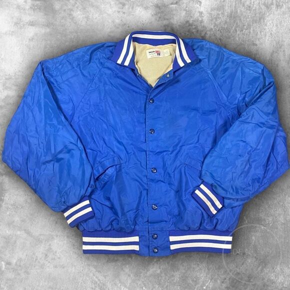 King Louie Pro Fit Vintage Snap Button Up Baseball Jacket Large Made in USA - Picture 1 of 9